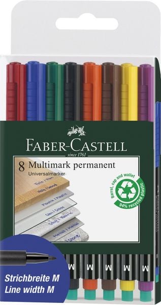 Produktbild: Faber-Castell Marker Multimark 1525 M permanent, 8er Set