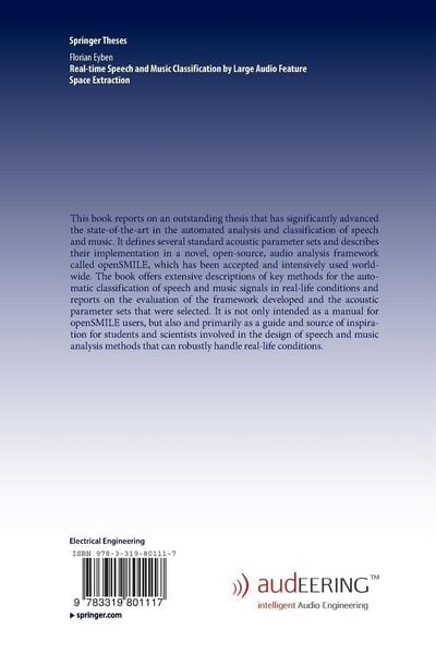 Produktbild: Real-time Speech and Music Classification by Large Audio Feature Space Extraction