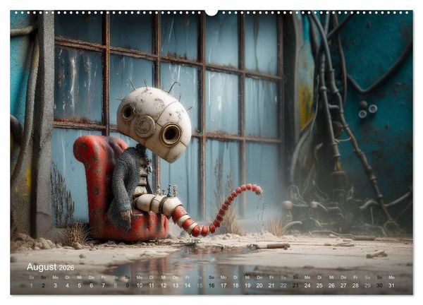 Produktbild: Die Melancholie der kleinen Roboter (Wandkalender 2026 DIN A2 quer), CALVENDO Monatskalender