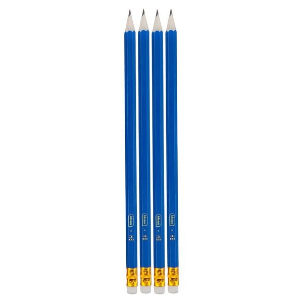 Produktbild: Idena Bleistifte HB mit Radiertip blau 4 St&uuml;ck Blister