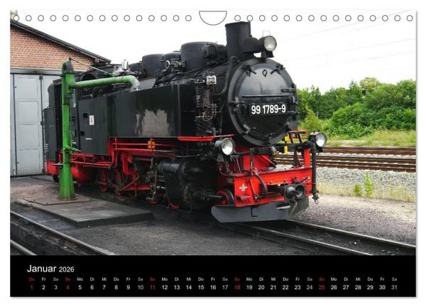 Produktbild: S&auml;chsische Dampfeisenbahnen 2026 (Wandkalender 2026 DIN A4 quer), CALVENDO Monatskalender