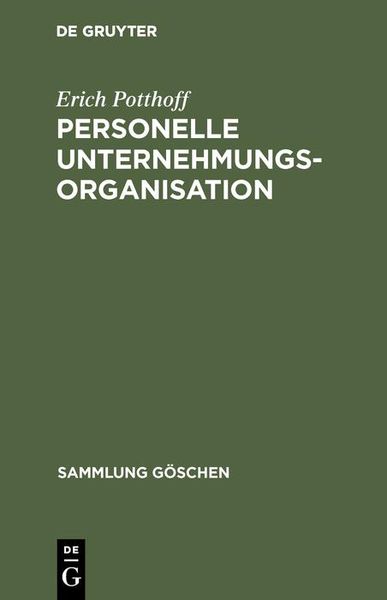 Produktbild: Personelle Unternehmungsorganisation