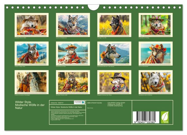 Produktbild: Wilder Style. Modische W&ouml;lfe in der Natur (Wandkalender 2026 DIN A4 quer), CALVENDO Monatskalender