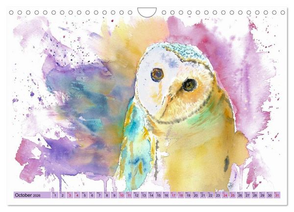 Produktbild: The Fascinating World of Birds in Watercolour (Wall Calendar 2026 DIN A4 landscape), CALVENDO 12 Month Wall Calendar