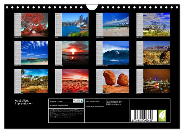 Produktbild: Australien. Impressionen (Wandkalender 2026 DIN A4 quer), CALVENDO Monatskalender