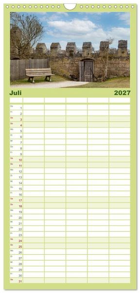 Produktbild: Familienplaner 2027 - Burghausen an der Salzach mit 5 Spalten (Wandkalender, 21 x 45 cm) CALVENDO