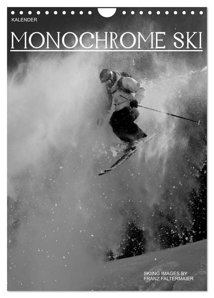 Monochrome Ski (Wandkalender 2026 DIN A4 hoch), CALVENDO Monatskalender