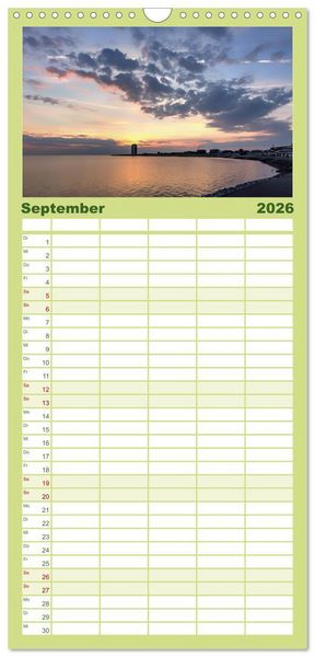 Produktbild: Familienplaner 2026 - B&uuml;sum - Urlaub an der Nordsee mit 5 Spalten (Wandkalender, 21 x 45 cm) CALVENDO