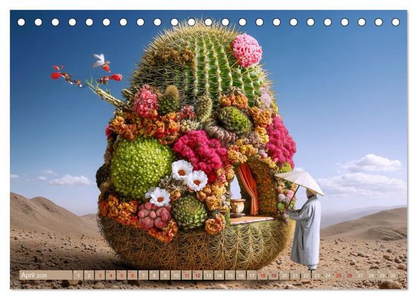 Produktbild: Kaktuswelten. Fantasie in Gr&uuml;n und Dorn (Tischkalender 2026 DIN A5 quer), CALVENDO Monatskalender