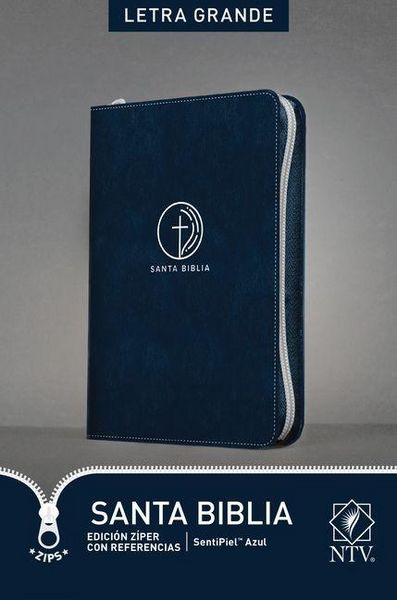 Produktbild: Santa Biblia Ntv, Edici&oacute;n Z&iacute;per Con Referencias, Letra Grande (Sentipiel, Azul, Letra Roja)