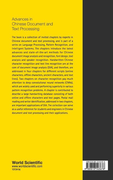 Produktbild: Advances in Chinese Document and Text Processing