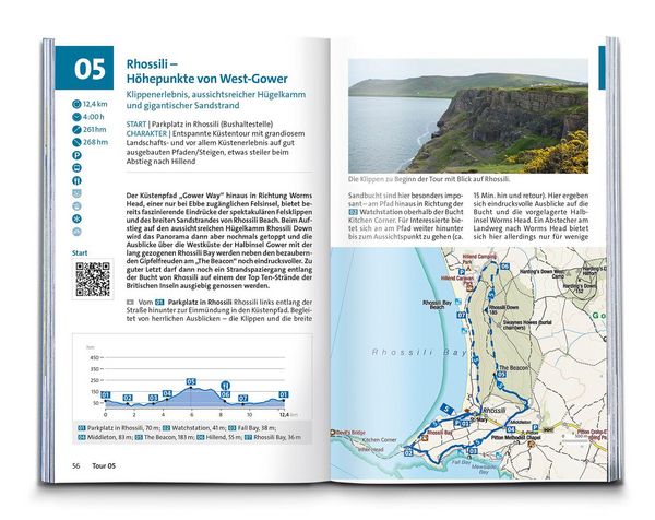 Produktbild: KOMPASS Wanderf&uuml;hrer Wales, 60 Touren mit Extra-Tourenkarte