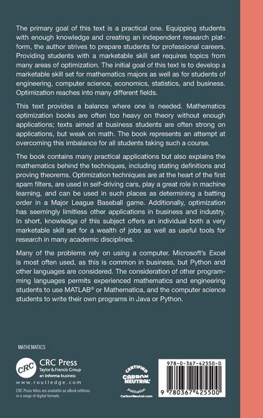 Produktbild: An Introduction to Optimization with Applications in Machine Learning and Data Analytics