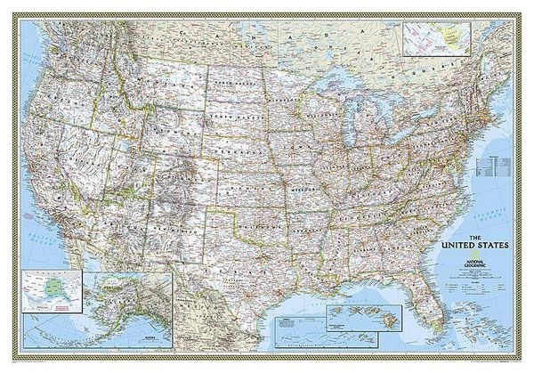 Produktbild: National Geographic United States Wall Map - Classic (43.5 X 30.5 In)