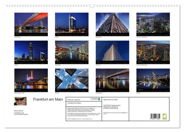 Produktbild: Frankfurt am Main (Wandkalender 2026 DIN A2 quer), CALVENDO Monatskalender