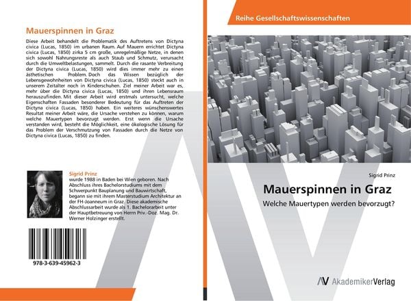 Mauerspinnen in Graz, Taschenbuch von Sigrid Prinz, AV Akademikerverlag, 9783639459623