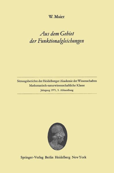 Produktbild: Aus dem Gebiet der Funktionalgleichungen