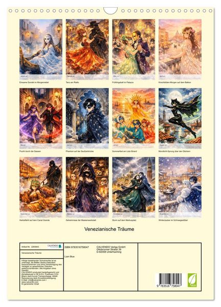 Produktbild: Venezianische Tr&auml;ume (Wandkalender 2027 DIN A3 hoch), CALVENDO Monatskalender