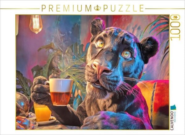 CALVENDO Puzzle Tierische Kaffeefans | 1000 Teile Lege-Größe 64x48cm Foto-Puzzle für glückliche Stunden