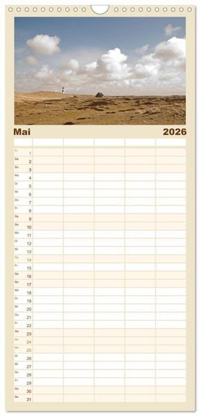 Produktbild: Familienplaner 2026 - Sylt-Momente mit 5 Spalten (Wandkalender, 21 x 45 cm) CALVENDO