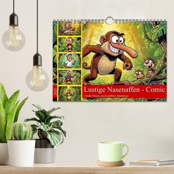 Produktbild: Lustige Nasenaffen - Comic (Wandkalender 2027 DIN A4 quer), CALVENDO Monatskalender