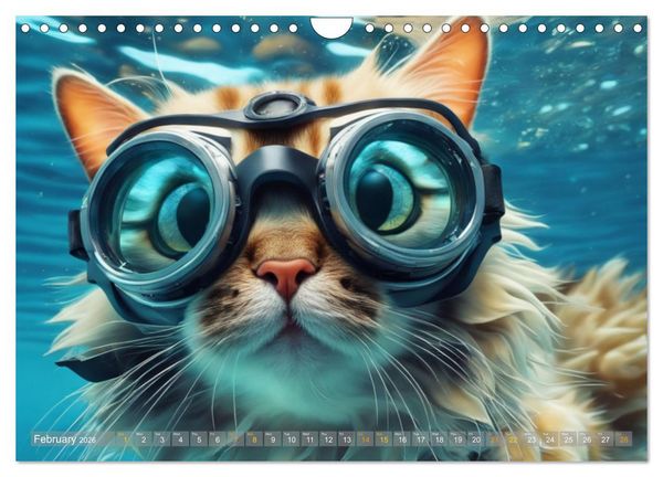 Produktbild: Cats underwater (Wall Calendar 2026 DIN A4 landscape), CALVENDO 12 Month Wall Calendar
