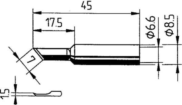 Ersa 0832AD Lötspitze angeschrägt, ERSADUR Spitzen-Größe 1.50mm Inhalt 1St.