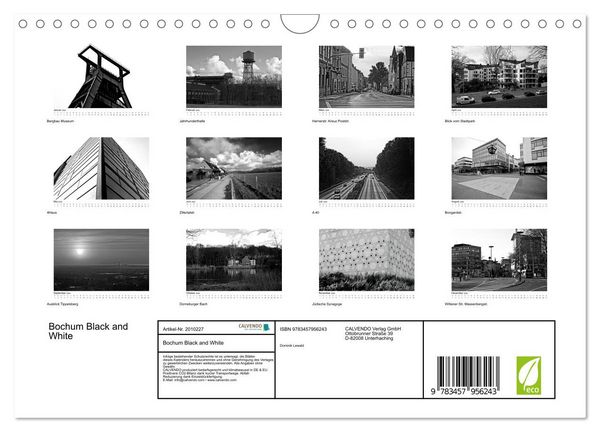 Produktbild: Bochum Black and White (Wandkalender 2026 DIN A4 quer), CALVENDO Monatskalender