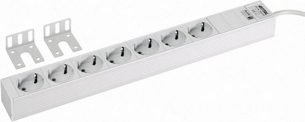 Produktbild: Rittal DK 7240.210 19 Zoll Netzwerkschrank-Steckdosenleiste 1 HE Schutzkontaktsteckdose einsetzbarer Winkel an vier Positionen montierbar Grau