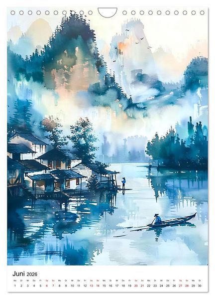 Produktbild: China in Wasserfarben - Idyllische Reise durch Traumlandschaften (Wandkalender 2026 DIN A4 hoch), CALVENDO Monatskalender
