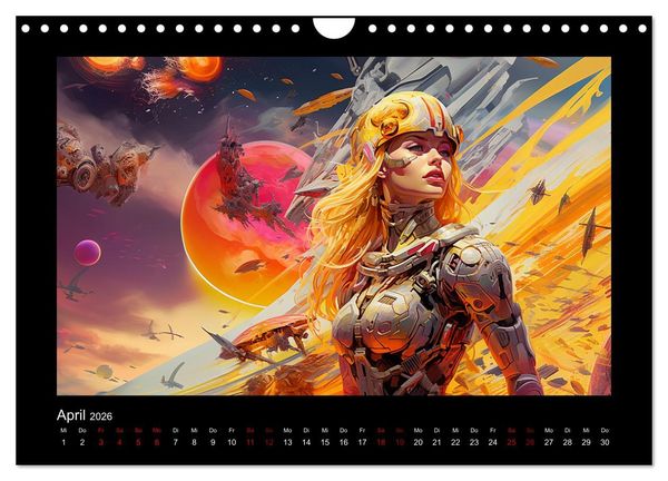 Produktbild: Amazonen im All (Wandkalender 2026 DIN A4 quer), CALVENDO Monatskalender
