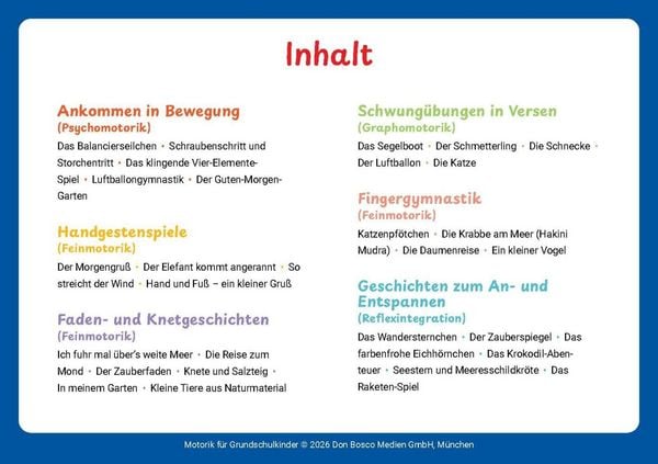 Produktbild: Motorik f&uuml;r Grundschulkinder