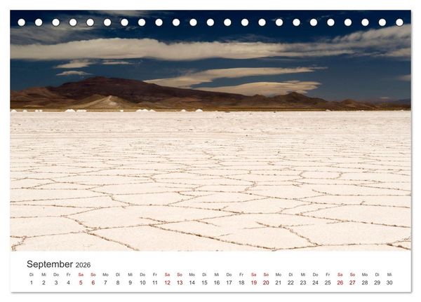 Produktbild: Die Farben der Anden - Argentinien und Chile (Tischkalender 2026 DIN A5 quer), CALVENDO Monatskalender