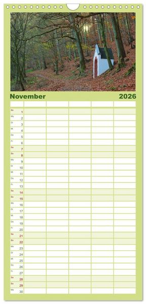 Produktbild: Familienplaner 2026 - Traumhafte Wege durch die Eifel mit 5 Spalten (Wandkalender, 21 x 45 cm) CALVENDO