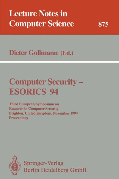 Produktbild: Computer Security - ESORICS 94