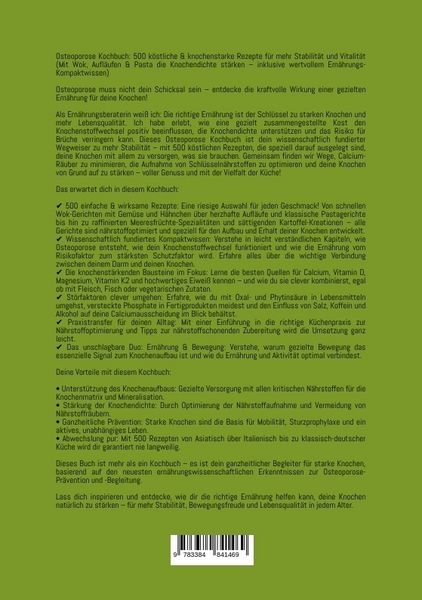 Produktbild: Osteoporose Kochbuch: 500 k&ouml;stliche & knochenstarke Rezepte f&uuml;r mehr Stabilit&auml;t und Vitalit&auml;t (Mit Wok, Aufl&auml;ufen & Pasta die Knochendichte st&auml;rken -
