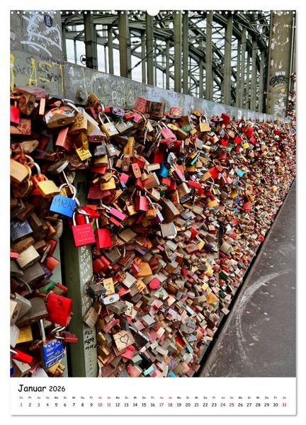 Produktbild: Unverg&auml;ngliche Liebe - Liebesschl&ouml;sser romantische Symbolik f&uuml;r die ewige Liebe (hochwertiger Premium Wandkalender 2026 DIN A2 hoch), Kunstdruck in Hochglanz