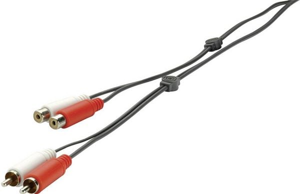 Produktbild: SpeaKa Professional SP-1300380 Cinch Audio Verl&auml;ngerungskabel [2x Cinch-Stecker - 2x Cinch-Buchse] 3.00 m Schwarz