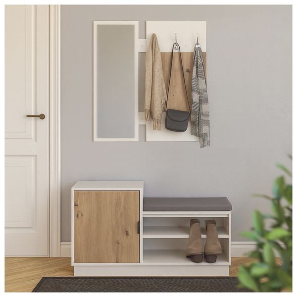 Produktbild: HTI-Living Garderobe Dana2 Wei&szlig; Artisaneiche Garderobe Dana2 Wei&szlig; Artisaneiche