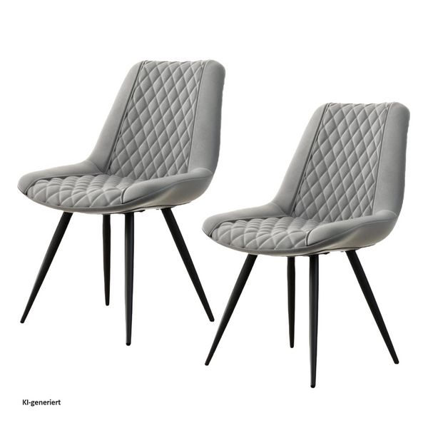 Produktbild: HTI-Living Esszimmerstuhl Astrid 2er-Set Kunstleder Grau