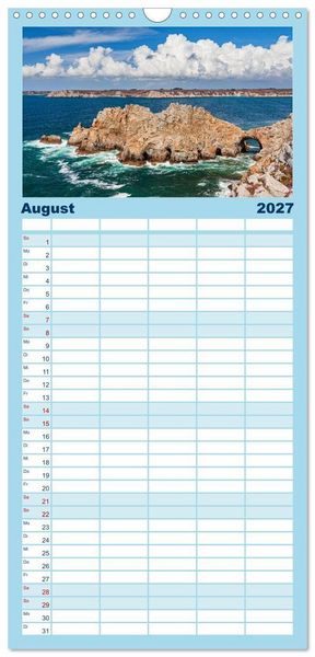Produktbild: Familienplaner 2027 - Bretagne Traumhafte K&uuml;sten in Frankreichs Nordwesten mit 5 Spalten (Wandkalender, 21 x 45 cm) CALVENDO