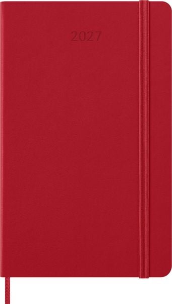 Produktbild: Moleskine 12 Monate Wochen Notizkalender 2027, Large/A5, 1 Wo = 1 Seite, rechts linierte Seite, Fester Einband, Scharlachrot