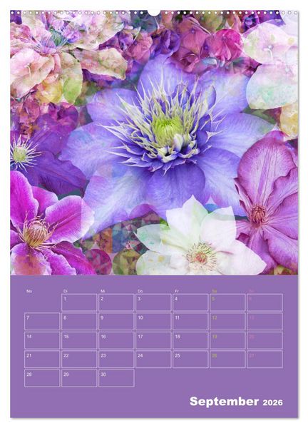 Produktbild: Kunterbunt gemischt - Kunterbunt gemischt - Farbenfroher Jahresplaner mit aufw&auml;ndigen Pflanzencollagen (hochwertiger Premium Wandkalender 2026 DIN A2 hoch), Kunstdruck in Hochglanz
