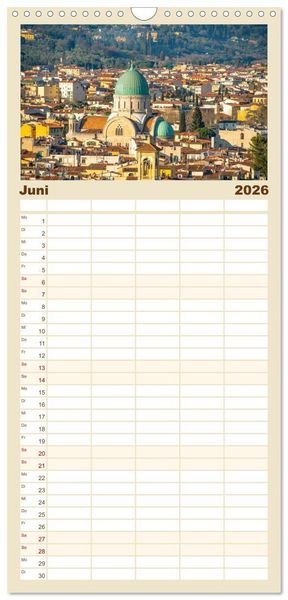 Produktbild: Familienplaner 2026 - Florenz - Impressionen mit 5 Spalten (Wandkalender, 21 x 45 cm) CALVENDO