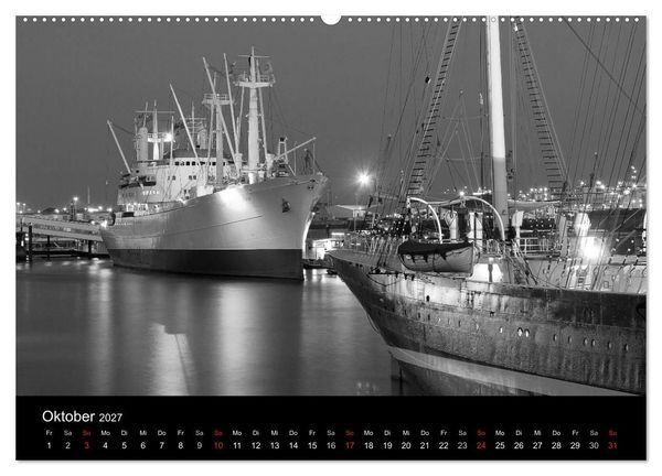 Produktbild: Hamburg monochrome Impressionen (Wandkalender 2027 DIN A2 quer), CALVENDO Monatskalender