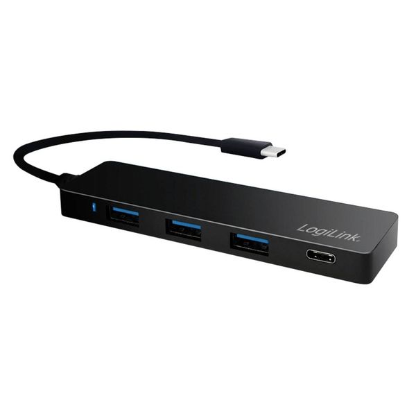 LogiLink UA0311 4 Port USB-C® (USB 3.2 Gen 2) Multiport Hub Schwarz