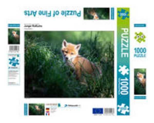 CALVENDO Puzzle Junger Rotfuchs | 1000 Teile Lege-Größe 64x48cm Foto-Puzzle für glückliche Stunden