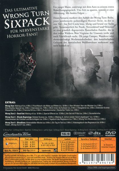 Produktbild: Wrong Turn 1-6 [6 DVDs]