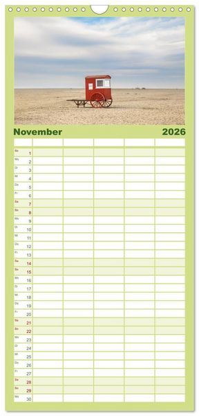 Produktbild: Familienplaner 2026 - Meine Insel Borkum mit 5 Spalten (Wandkalender, 21 x 45 cm) CALVENDO