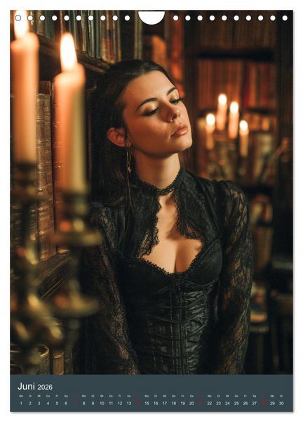 Produktbild: Gothic Girls - d&uuml;stere Frauen in schwarzer Gothic-Kleidung (Wandkalender 2026 DIN A4 hoch), CALVENDO Monatskalender